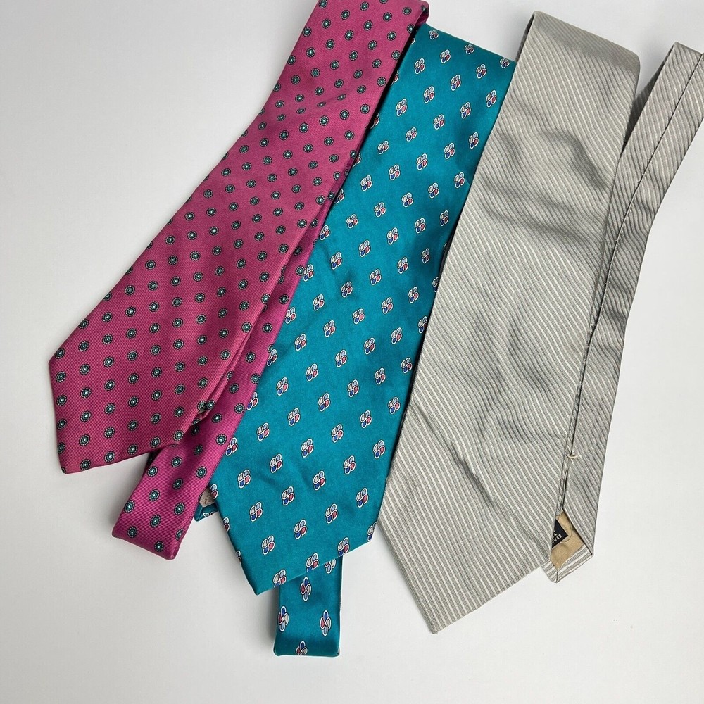 Christian Dior & Mark Pendleton Lot of 3 Vintage  Mens Tie 100% Silk Made In USA
